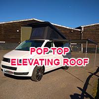 Elevating pop top roof